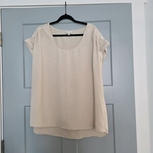 Wonderly XXL Beige Flowy Tunic Top Scoop Neck Casual Minimalist